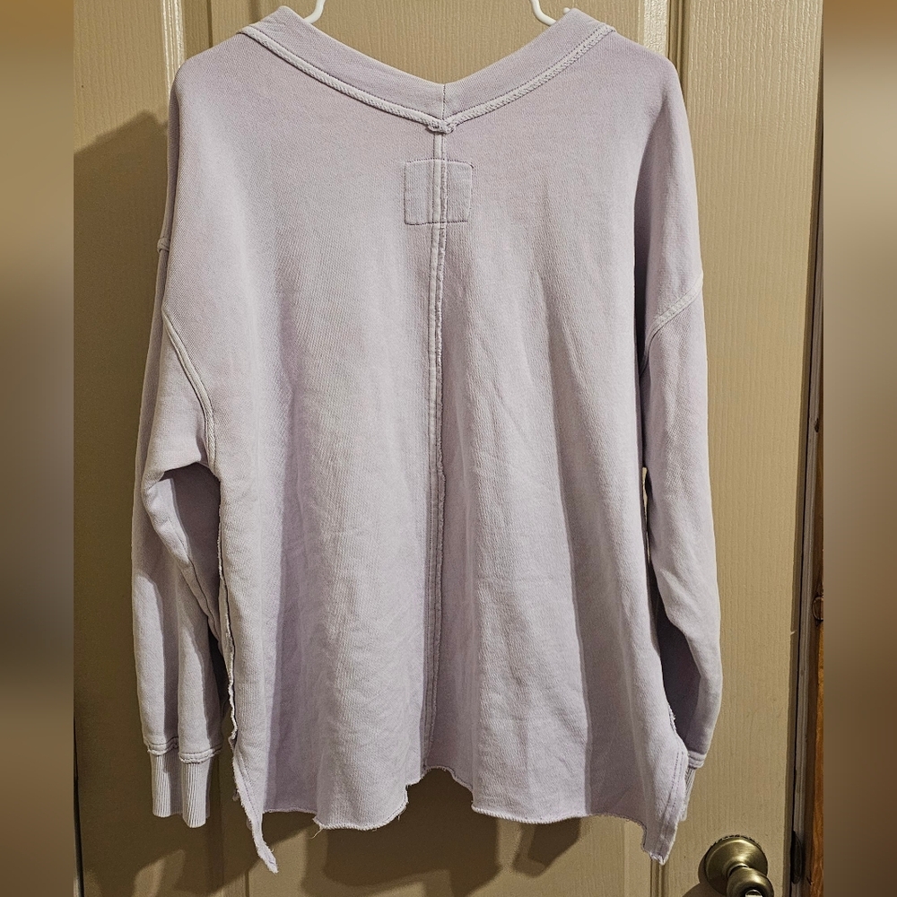 Aerie Smiley Purple Pullover V Neck Sweater Medium - Picture 7 of 7
